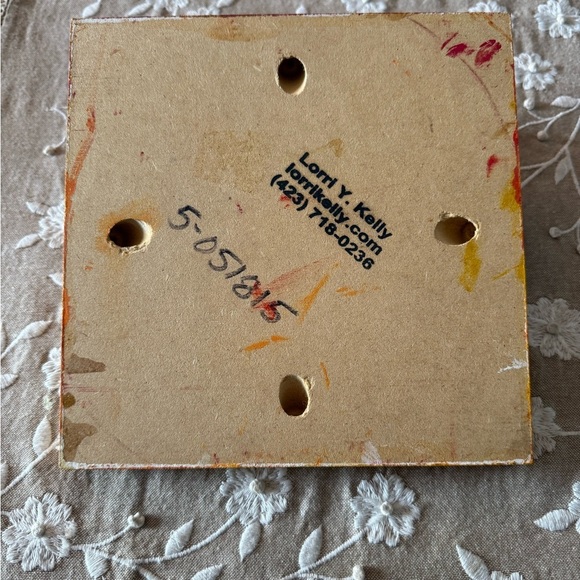 Lorri Kelly Abstract Canvas Art with Red and Orange Hues 8” x 8” - Picture 2 of 4